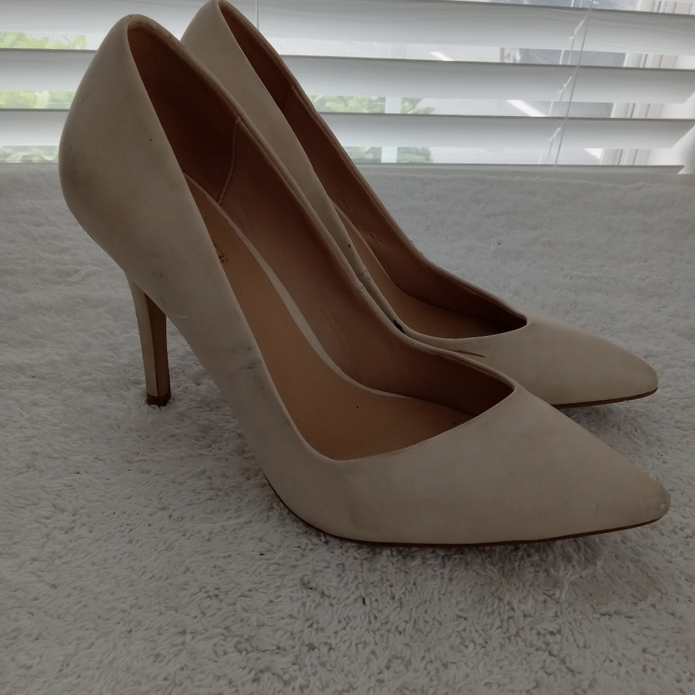 White Cream Aldo High Heel Pumps Worn